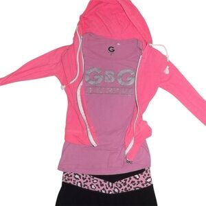 Y2K GBG Los Angeles Pink Studded Short Sleeve Tee